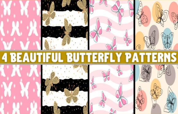 4 Beautiful Butterfly Patterns: A Creative Resource for Designers and Marketers