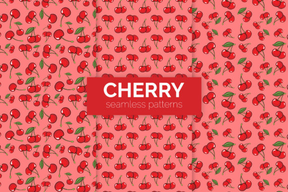 Cherry Seamless Patterns: Handmade Vector Designs