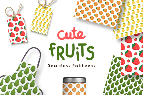 Cute Fruits Seamless Patterns: Versatile Artwork for Modern Creators and Businesses