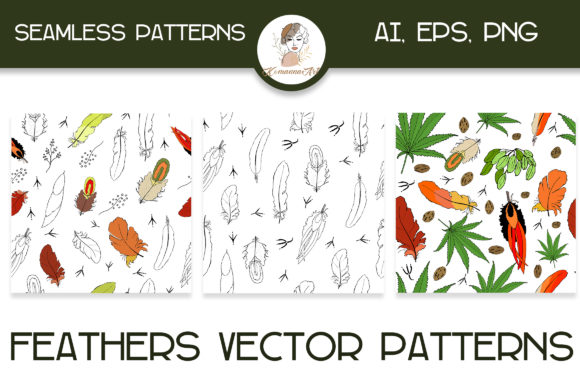Feathers Boho Vector Seamless Patterns: A Unique Resource for Creative Designers