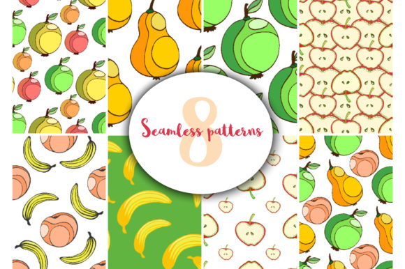 Fruits Patterns. Sweet Vector: Hand-Drawn Charm for Every Project