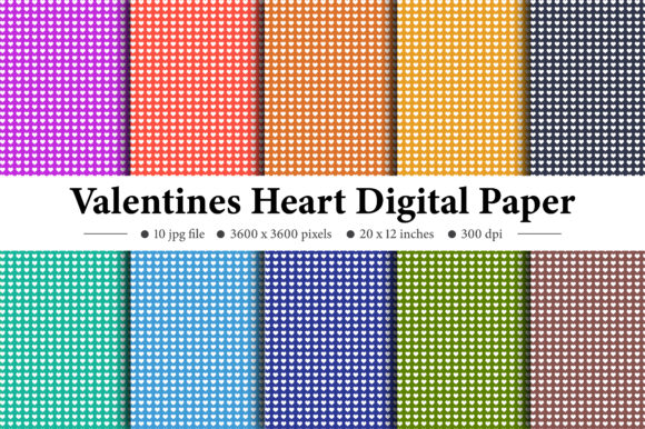 Heart Pattern Digital Papers for Designers