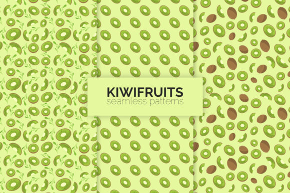 Kiwifruits Seamless Patterns for Designers