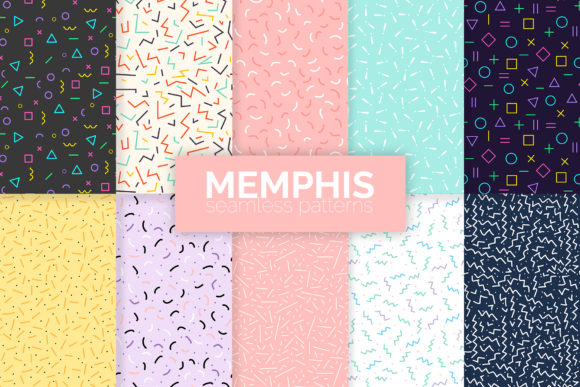 Memphis Seamless Patterns for Bold Design Work