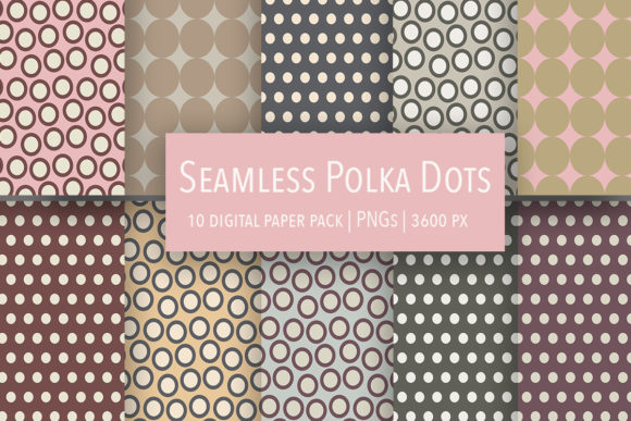 Seamless Hand Drawn Polka Dot Patterns 1