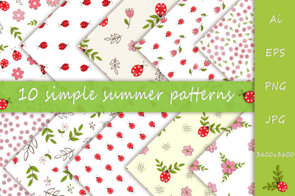 Set of Summer Seamless Patterns