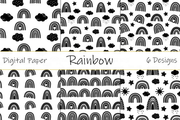 Set Rainbow Hearts Silhouettes Patterns: A Versatile Tool for Romantic and Subtle Design Projects