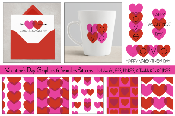 Valentine Day Graphics Patterns for Bold, Modern Designs