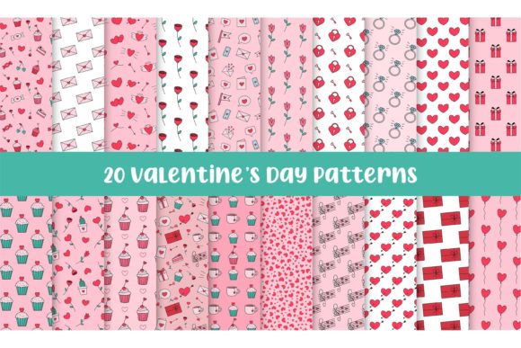 Valentine's Day Seamless Patterns