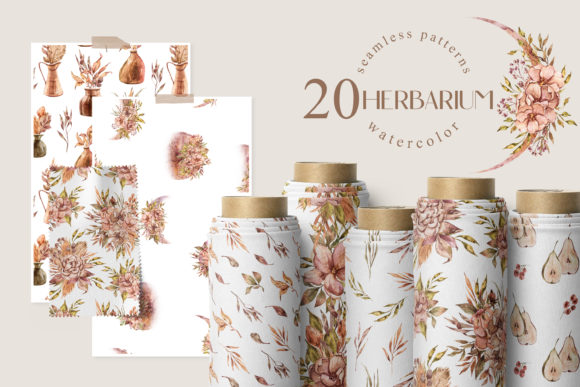 Watercolor Floral Seamless Patterns