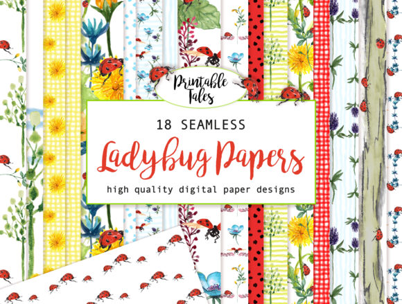 Watercolor Ladybug Seamless Patterns: A Versatile Creative Resource